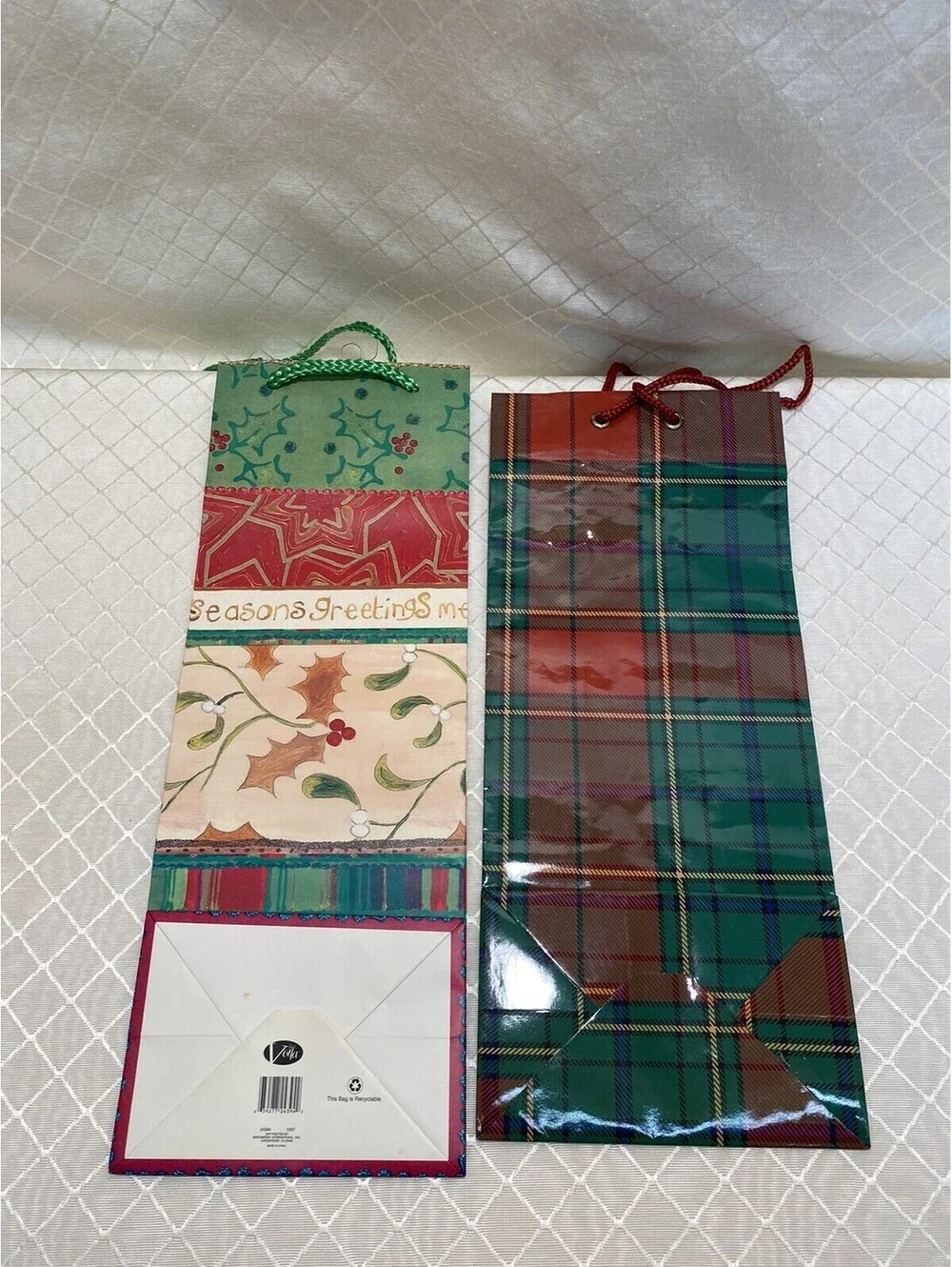 2  wine liquor bottle Christmas Gift Bags